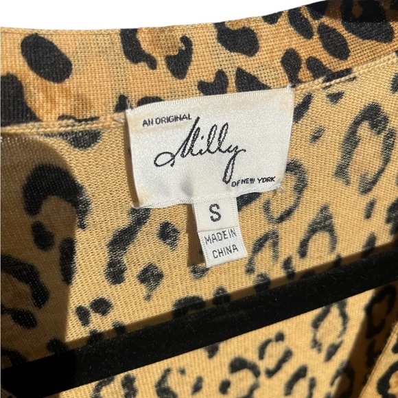 Milly Of New York Vintage 100% Merino Wool Leopard Print Cardigan Size Small - Picture 4 of 13